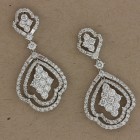  18Kt White gold and Diamond Drop Earrings 4.13 Cts tw